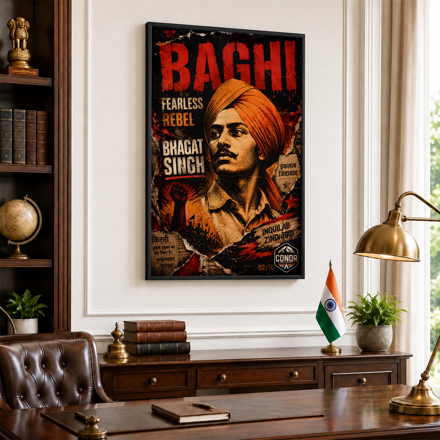 Bhagat Singh Revolutionary Spirit Wall Art (CONQR-BHART-BHAGAT-002)