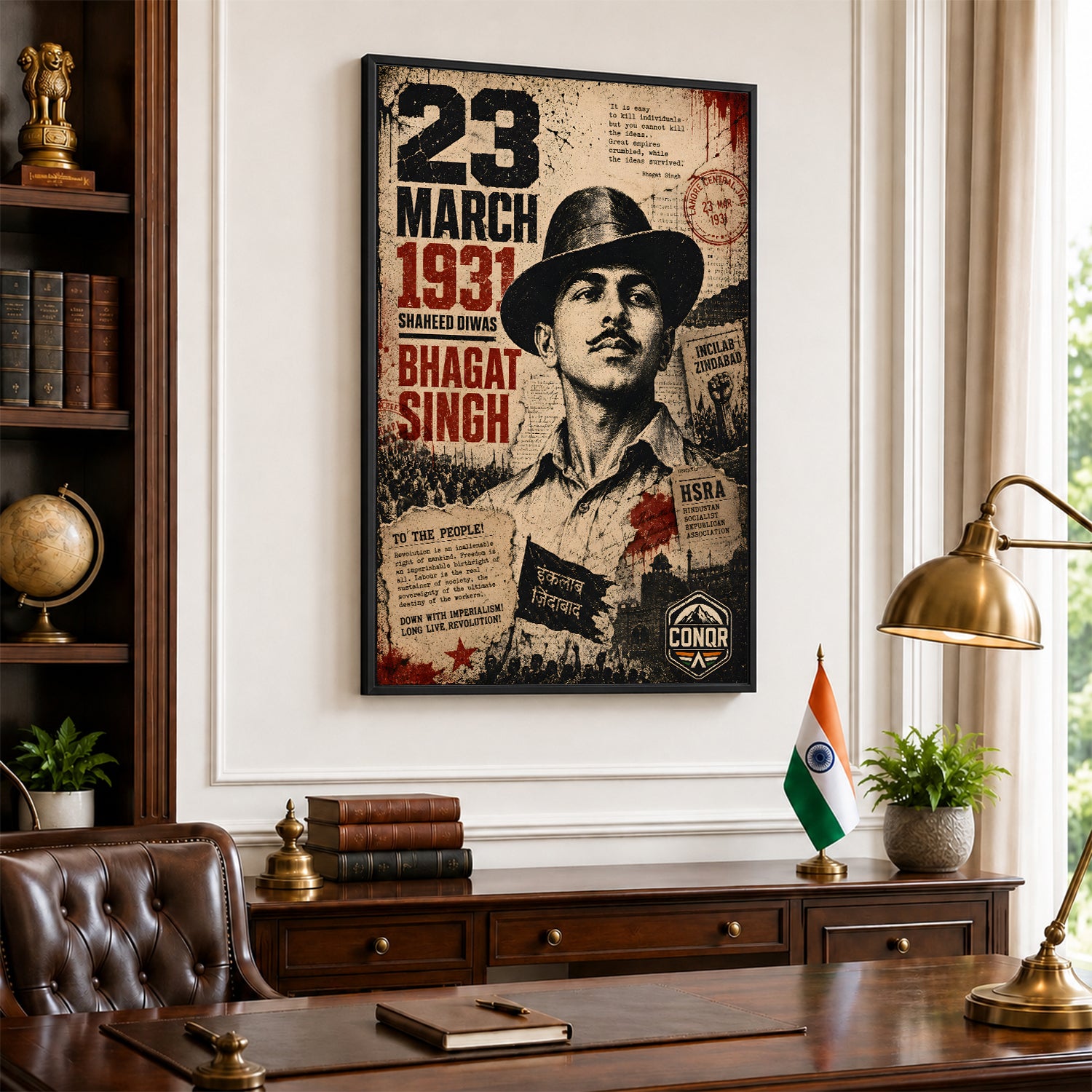 Bhagat Singh Fearless Nation Wall Art (CONQR-BHART-BHAGAT-009)