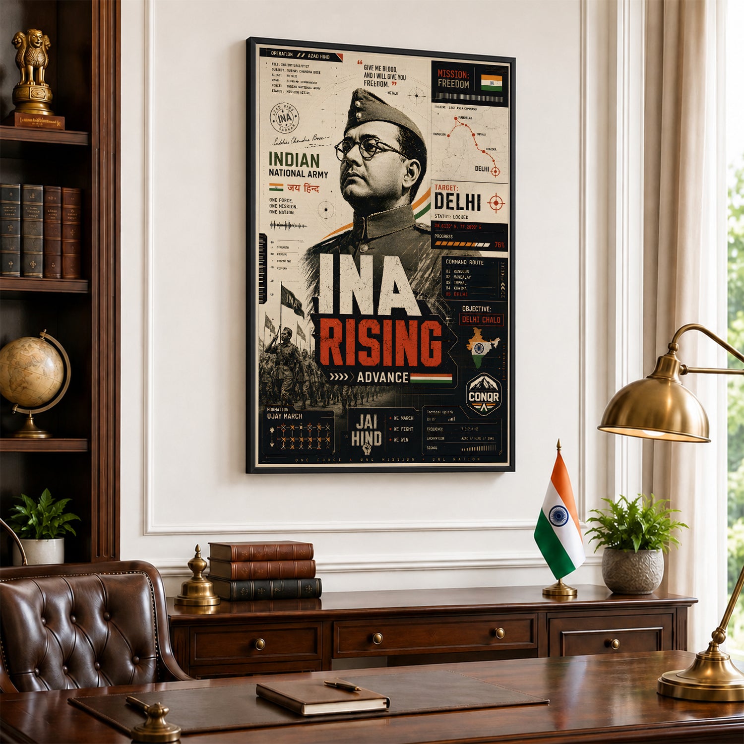 Bharat’s Fearless Son Wall Art (CONQR-BHARAT-BOSE-006)