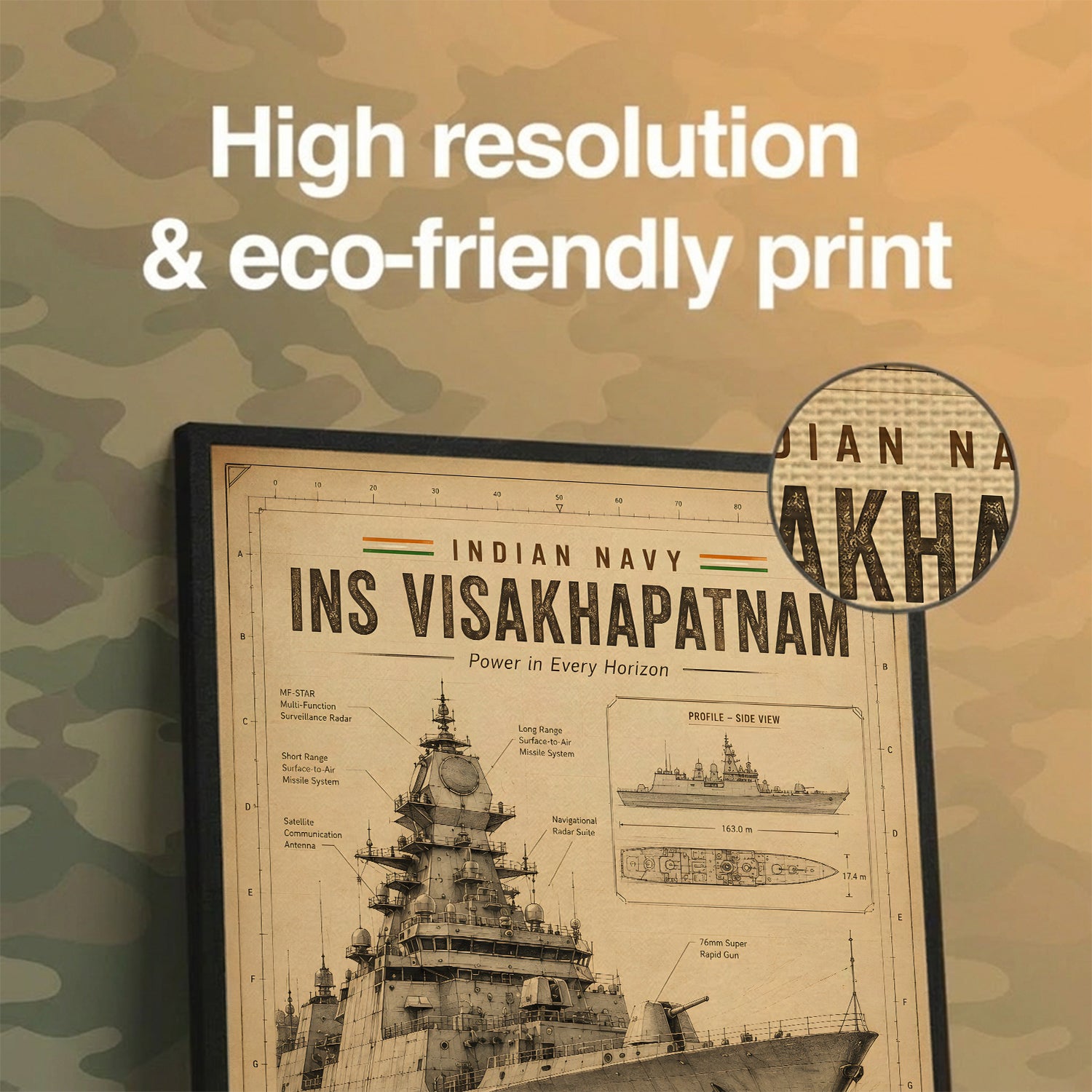 Vintage INS Visakhapatnam Navy Wall Art (CONQR-BHARAT-NAVY-020)