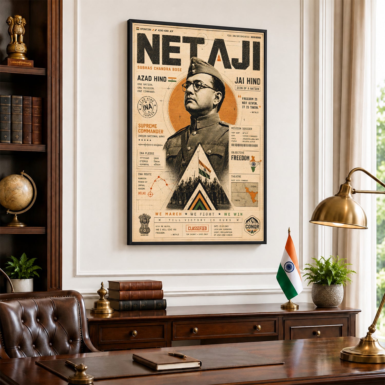 Netaji Freedom Fire Wall Art (CONQR-BHARAT-BOSE-001)