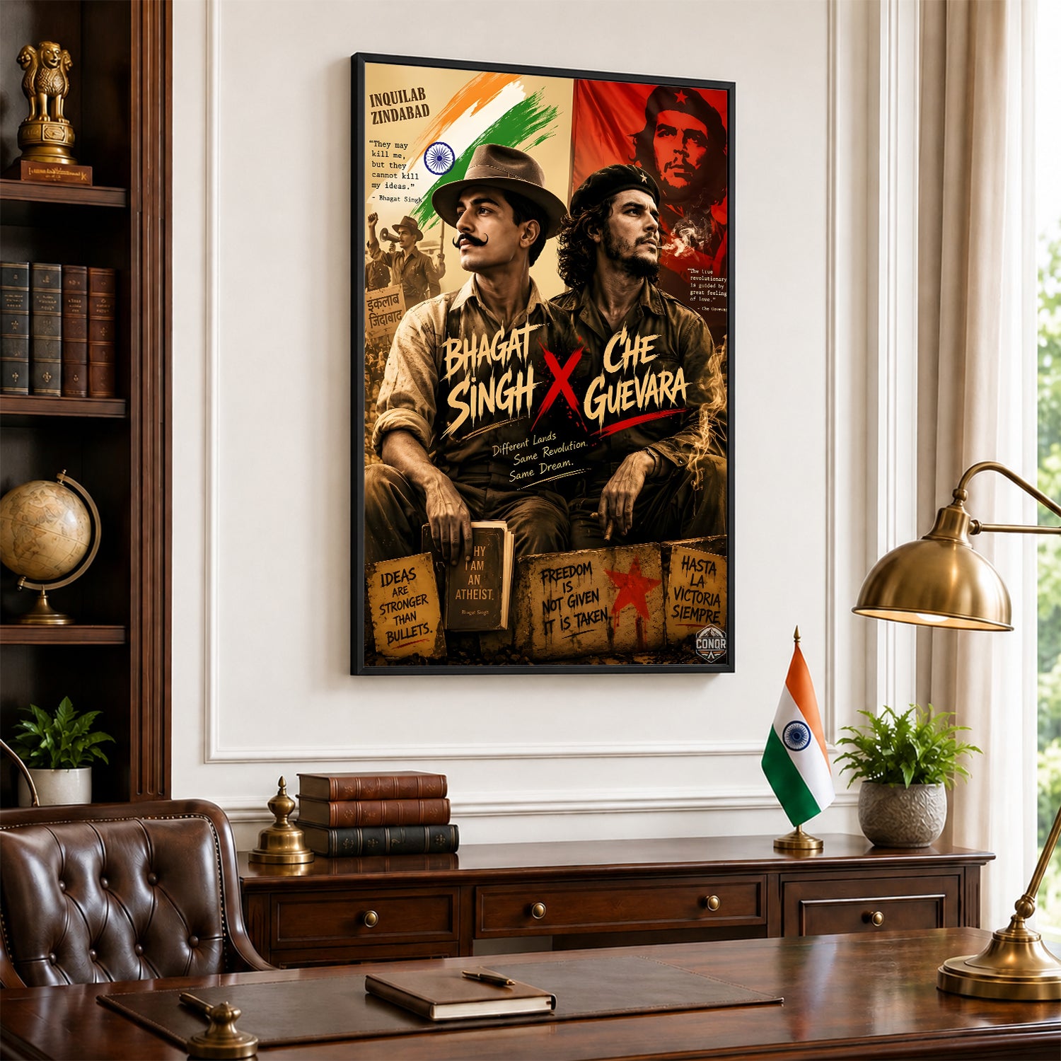 Bhagat Singh X Che Guevara Revolutionary Wall Art (CONQR-BHART-BHAGAT-011)