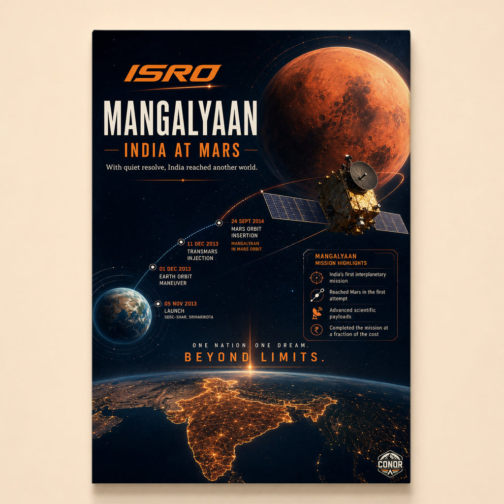 Mangalyaan trajectory from 2013 launch to Mars orbit insertion with mission highlights