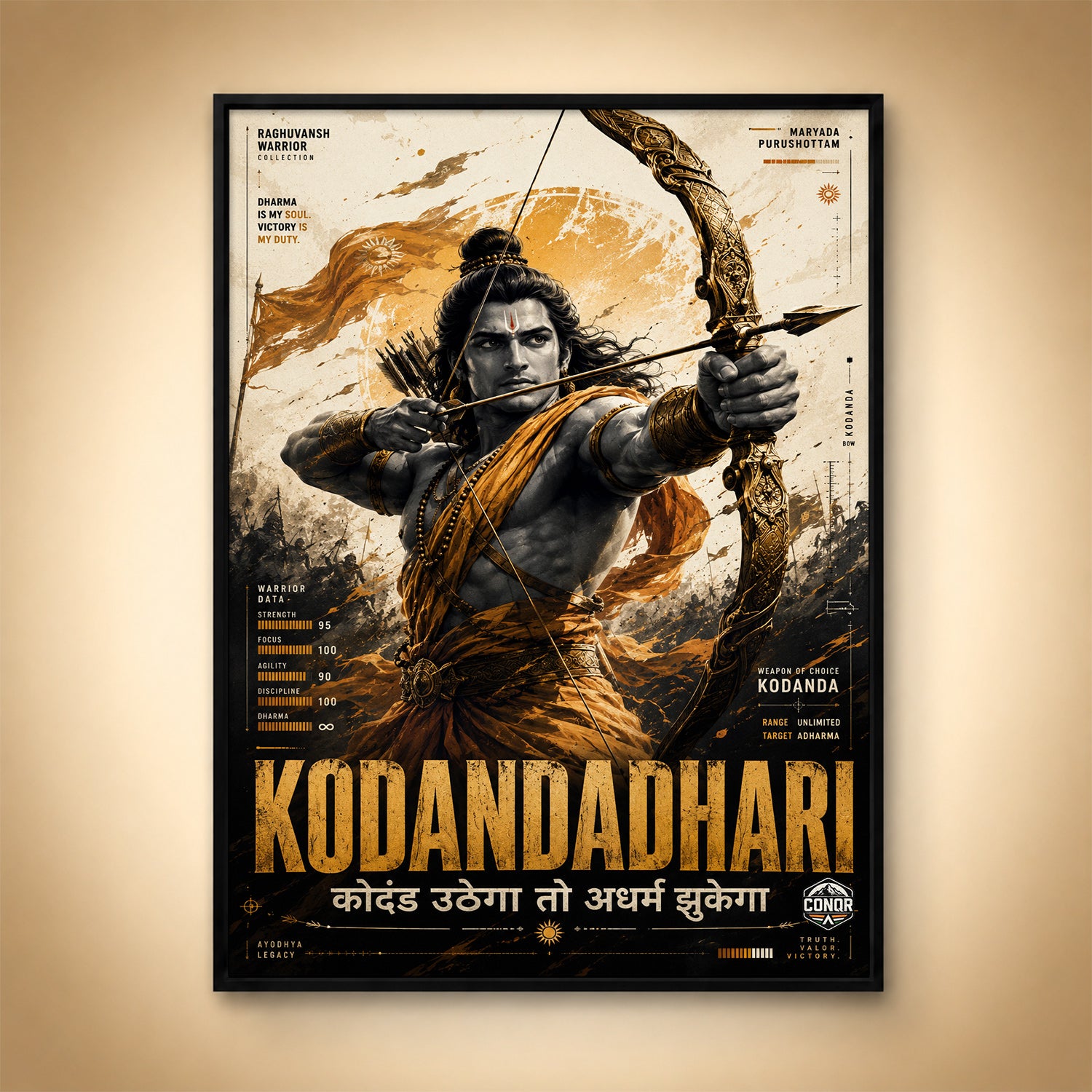 Kodandadhar Lord Ram - Canvas Wall Art (CONQR_SAN_RAM_04)