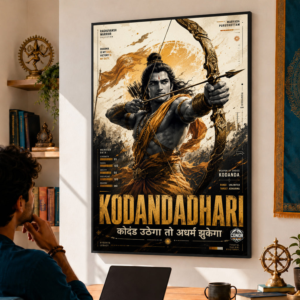 Kodandadhar Lord Ram - Canvas Wall Art (CONQR_SAN_RAM_04)