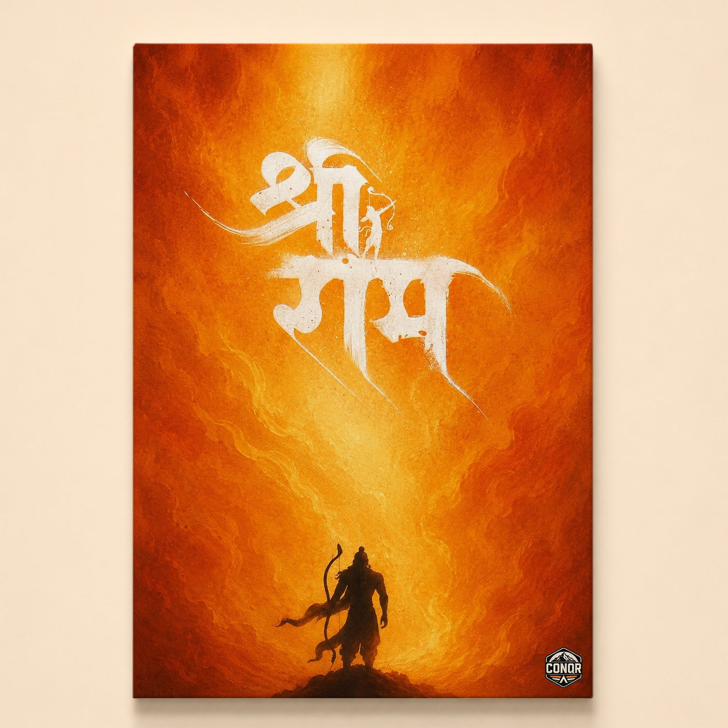 Shri Ram Saffron Energy - Canvas Wall Art (CONQR_SAN_RAM_02)
