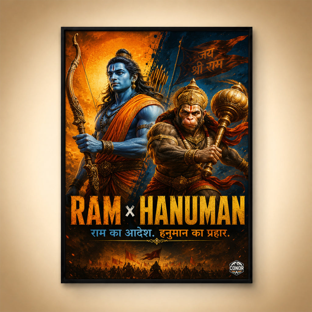 Ram x Hanuman Unity - Canvas Wall Art (CONQR_SAN_RAM_06)