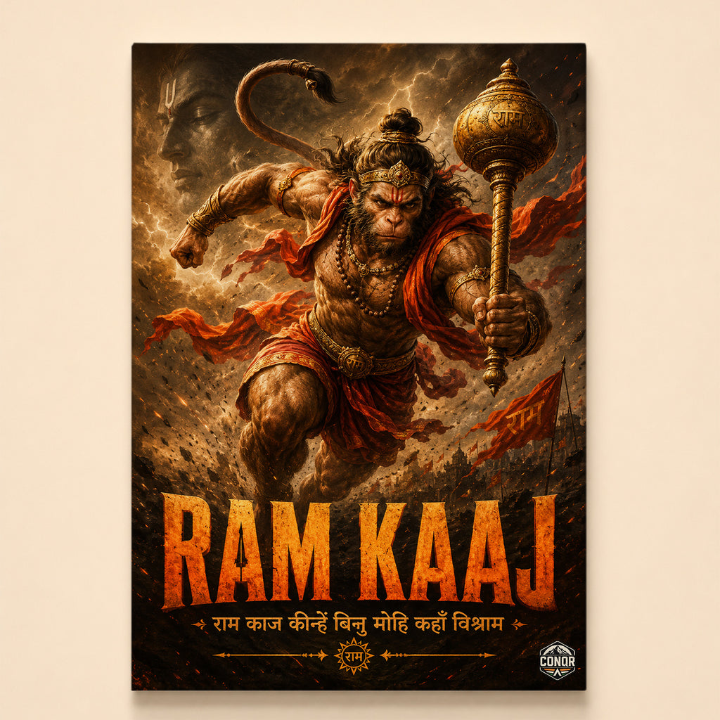Ram Kaaj Hanuman - Canvas Wall Art (CONQR_SAN_RAM_07)