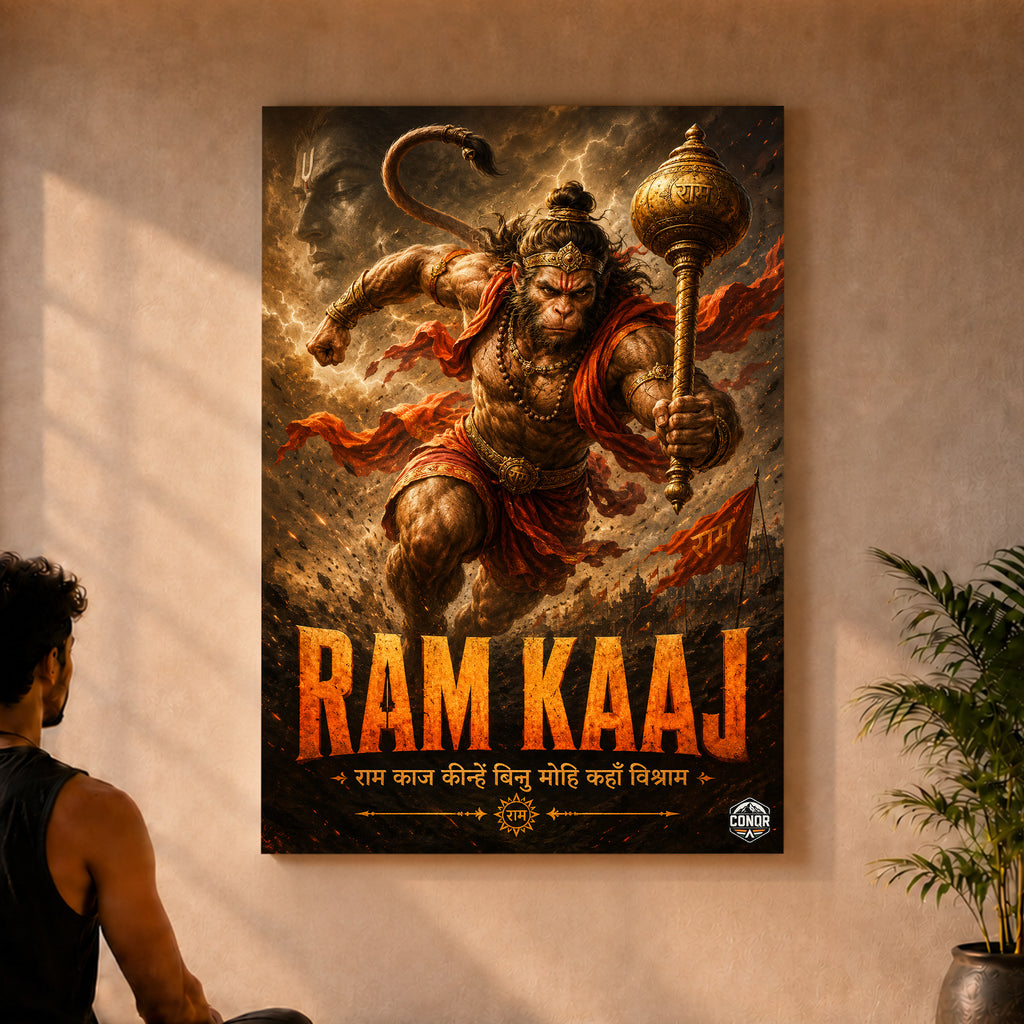 Ram Kaaj Hanuman - Canvas Wall Art (CONQR_SAN_RAM_07)