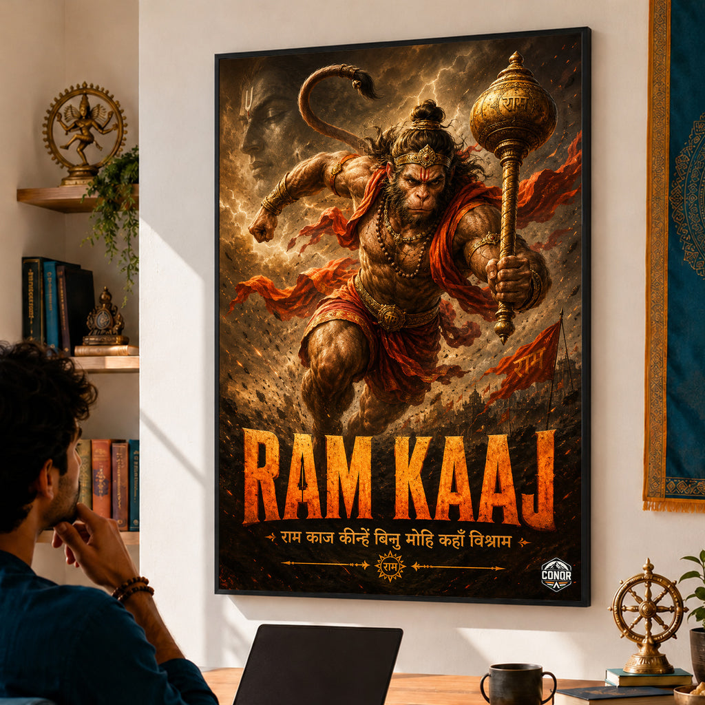 Ram Kaaj Hanuman - Canvas Wall Art (CONQR_SAN_RAM_07)