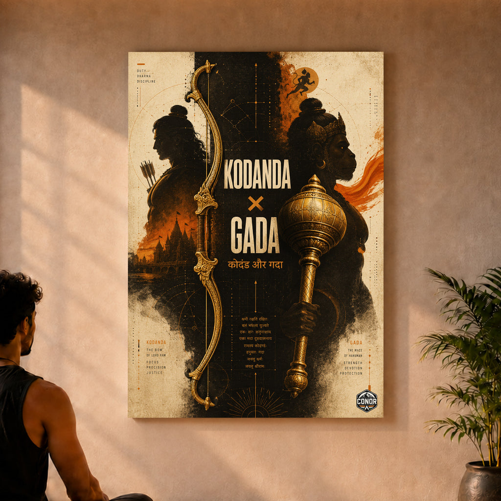 Kodanda x Gada - Canvas Wall Art (CONQR_SAN_RAM_07)