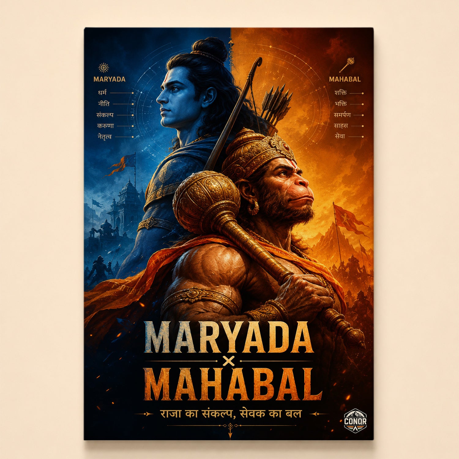 Maryada x Mahabal - Canvas Wall Art (CONQR_SAN_RAM_09)