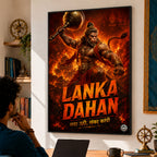 Lanka Dahan Hanuman - Canvas Wall Art (CONQR_SAN_RAM_14)