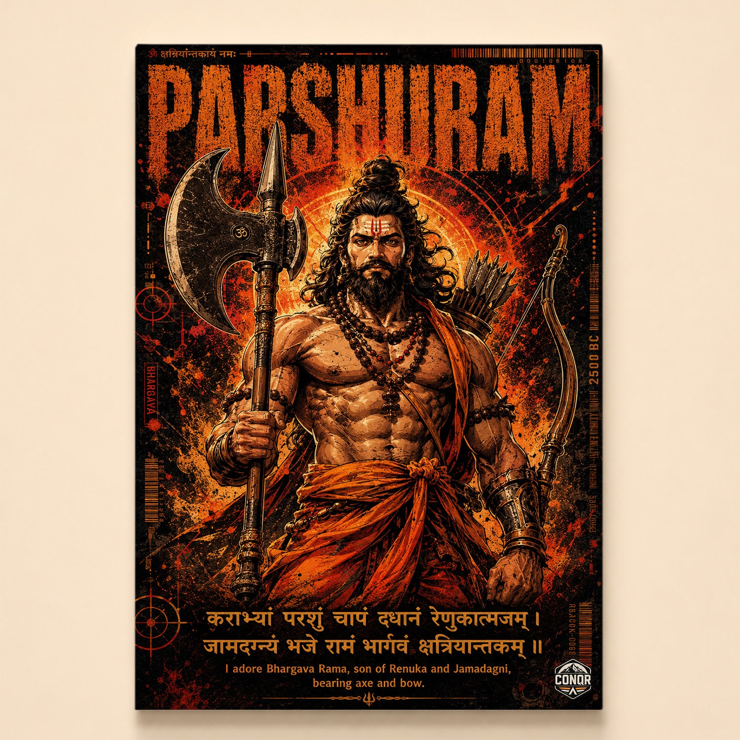 Parashurama Wrath of Dharma Canvas Wall Art (CONQR-SAN-PARSHU-01)