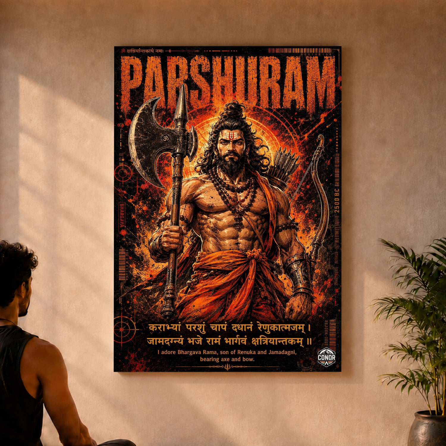 Parashurama Wrath of Dharma Canvas Wall Art (CONQR-SAN-PARSHU-01)