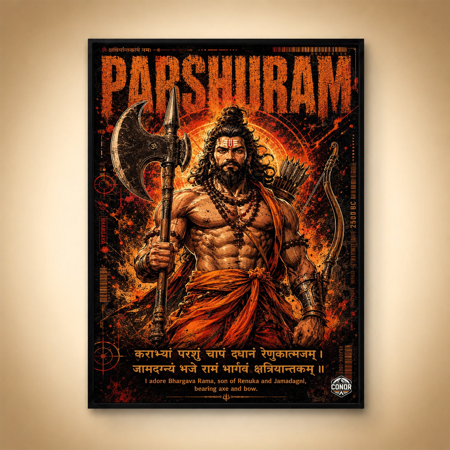 Parashurama Wrath of Dharma Canvas Wall Art (CONQR-SAN-PARSHU-01)