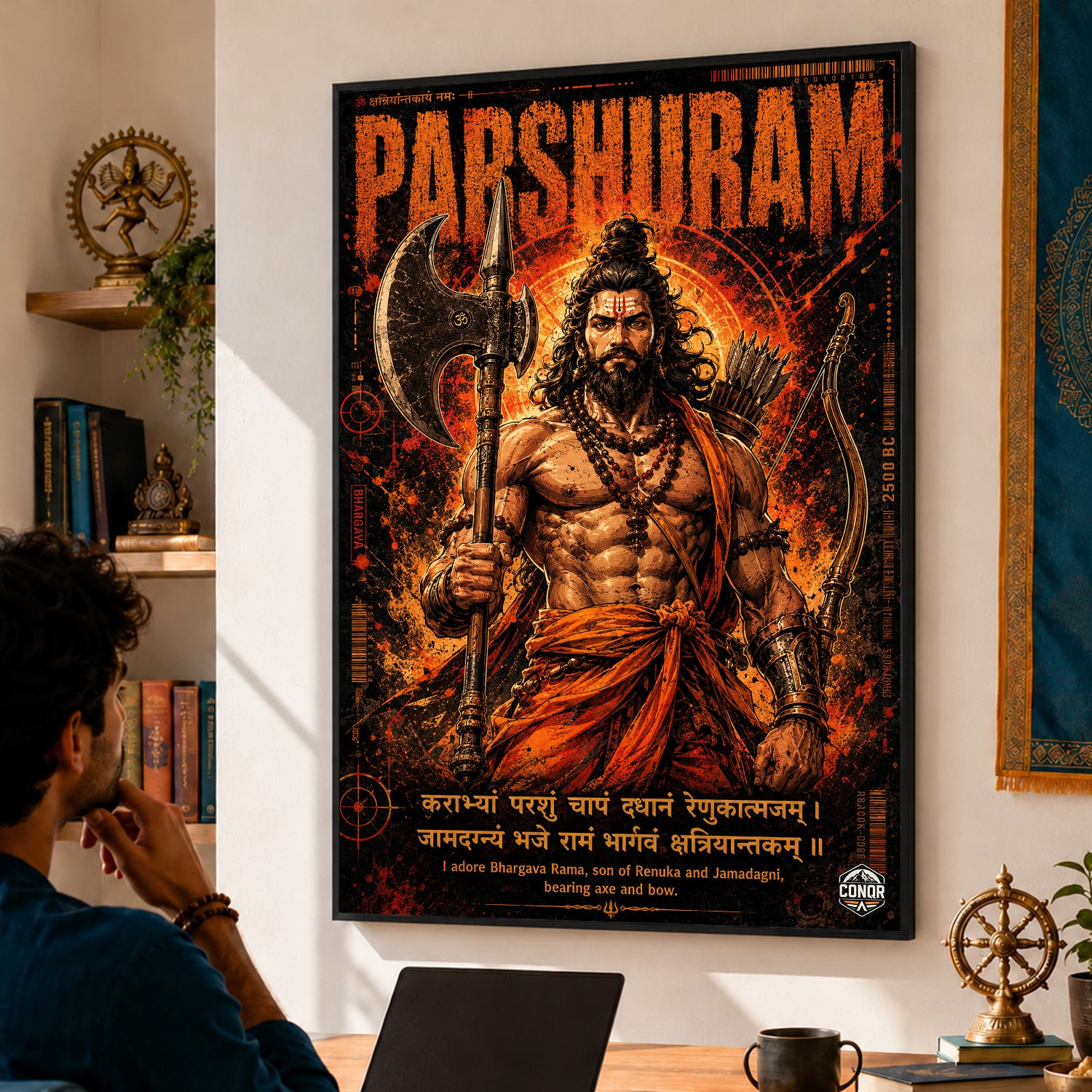Parashurama Wrath of Dharma Canvas Wall Art (CONQR-SAN-PARSHU-01)