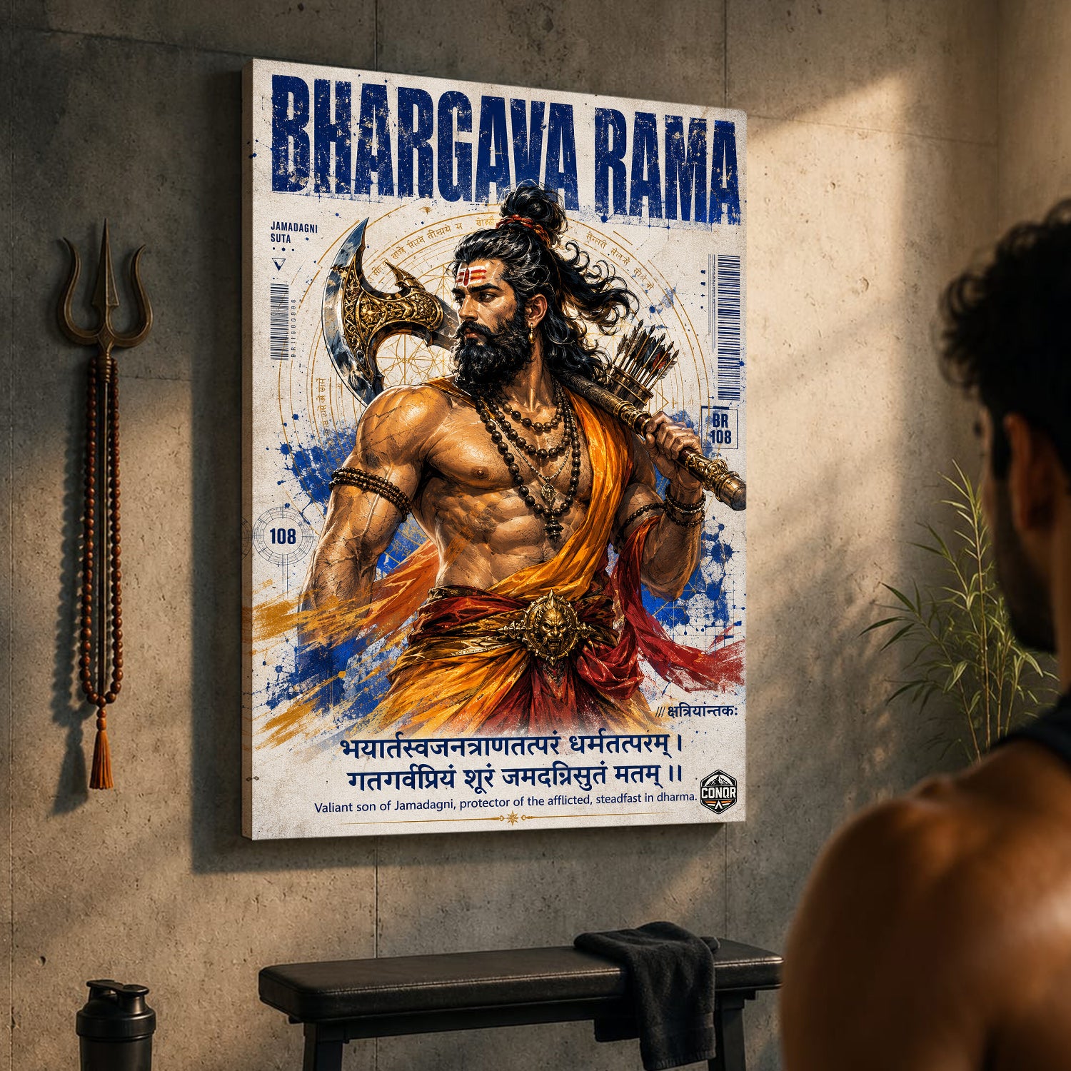 Bhargava Divine Warrior Canvas Wall Art (CONWR-SAN-PARSHU-10)