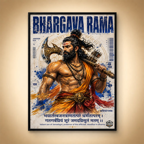 Bhargava Divine Warrior Canvas Wall Art (CONWR-SAN-PARSHU-10)