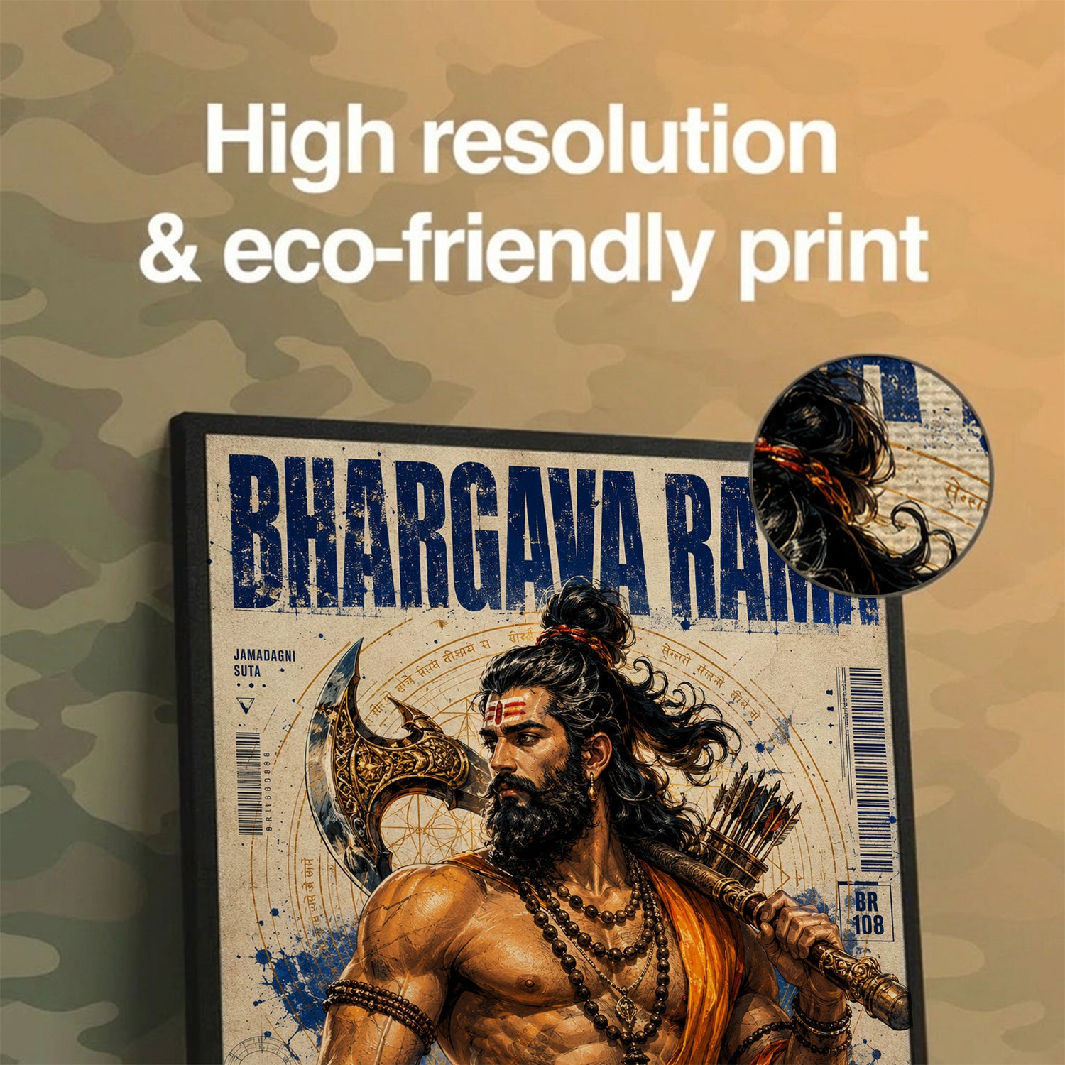 Bhargava Divine Warrior Canvas Wall Art (CONWR-SAN-PARSHU-10)