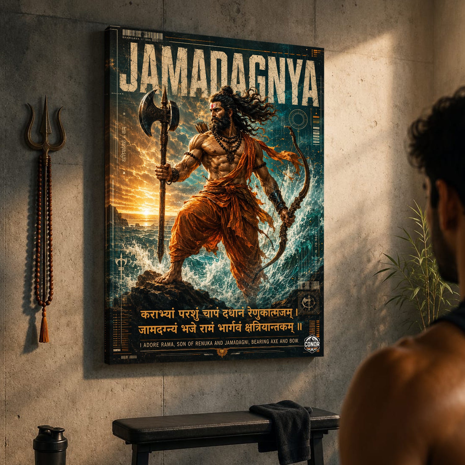 Jamadagnya Ocean Warrior Canvas Wall Art (CONQR-SAN-PARSHU-04)