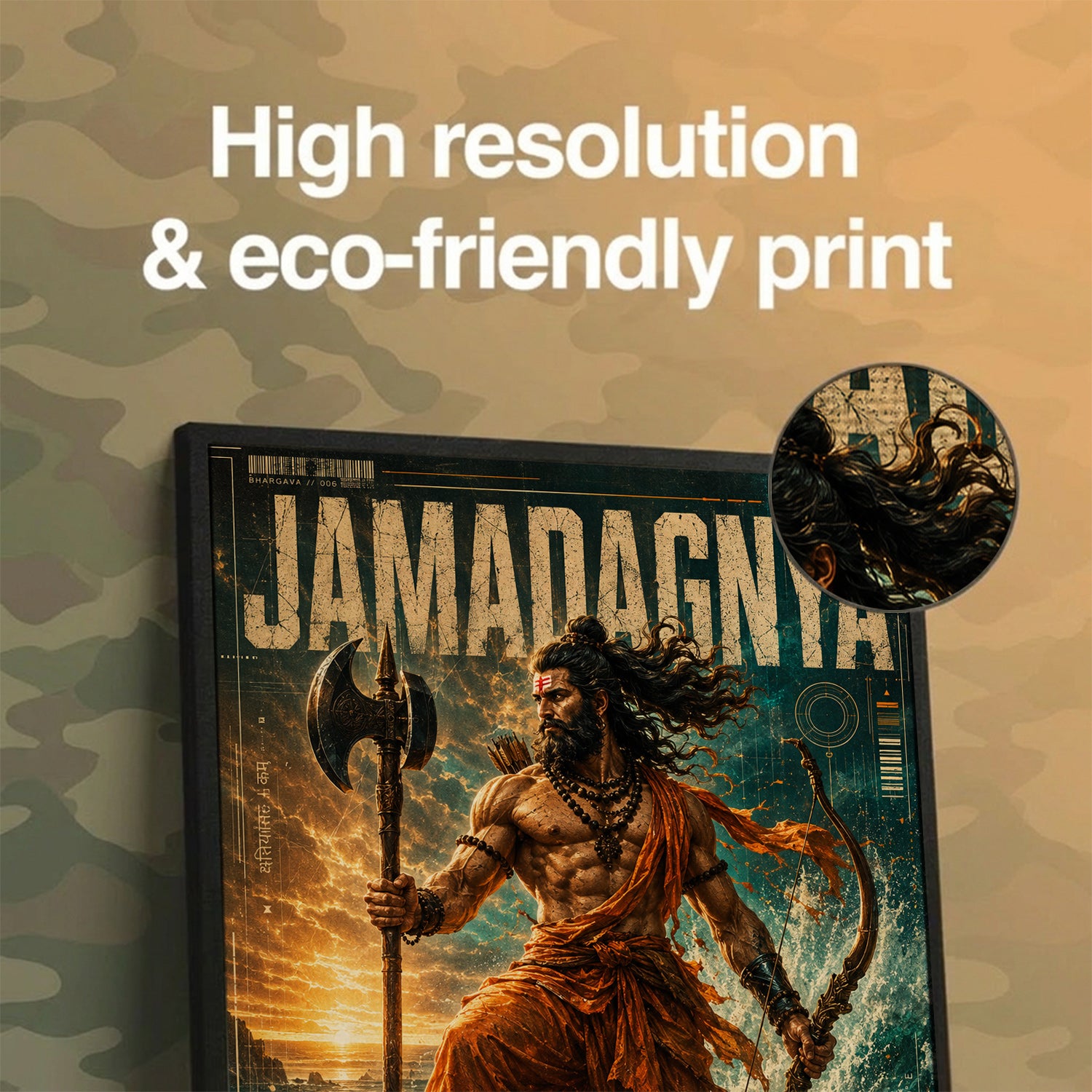 Jamadagnya Ocean Warrior Canvas Wall Art (CONQR-SAN-PARSHU-04)
