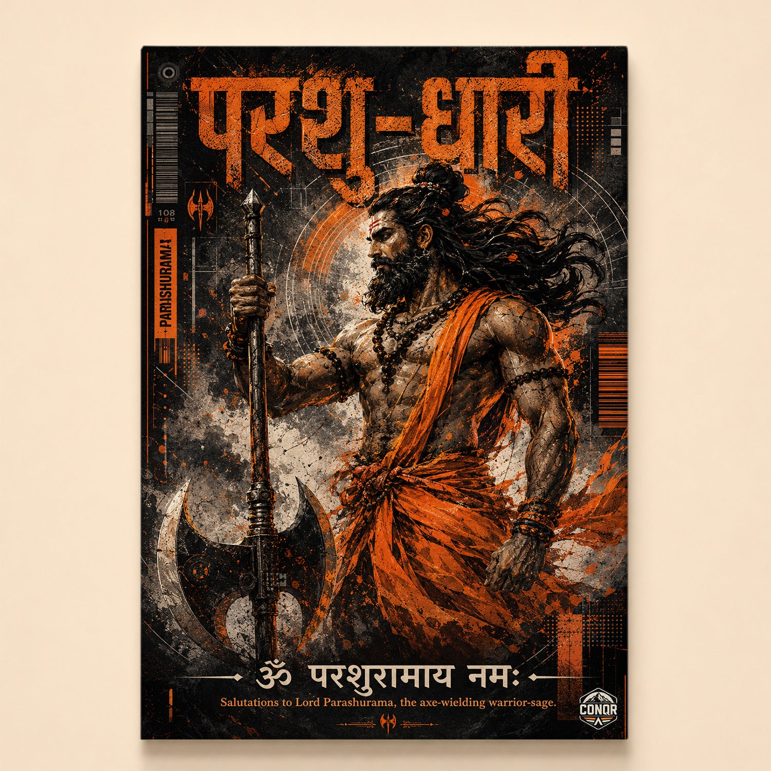 Parashu-Dhari Axe Warrior Canvas Wall Art (CONQR-SAN-PARSHU-05)