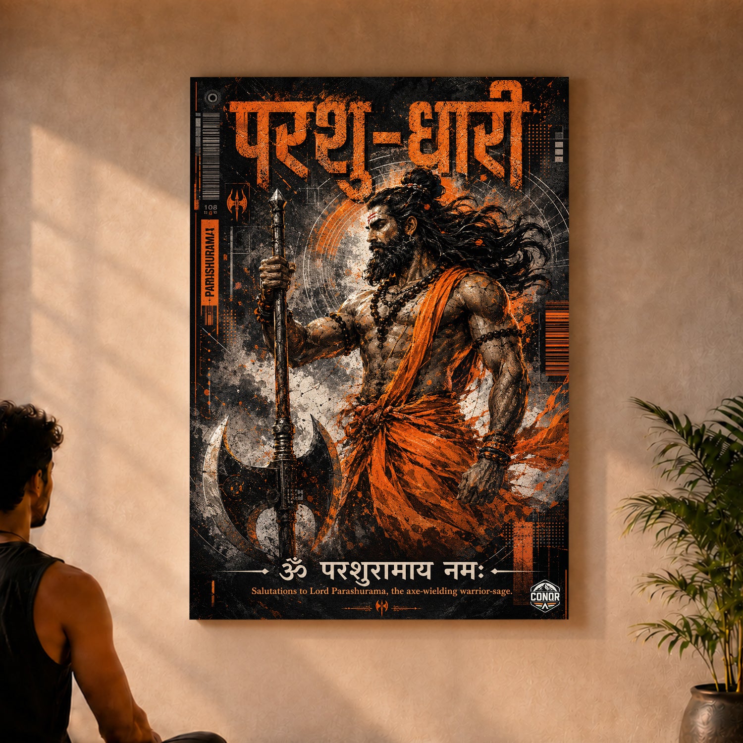 Parashu-Dhari Axe Warrior Canvas Wall Art (CONQR-SAN-PARSHU-05)