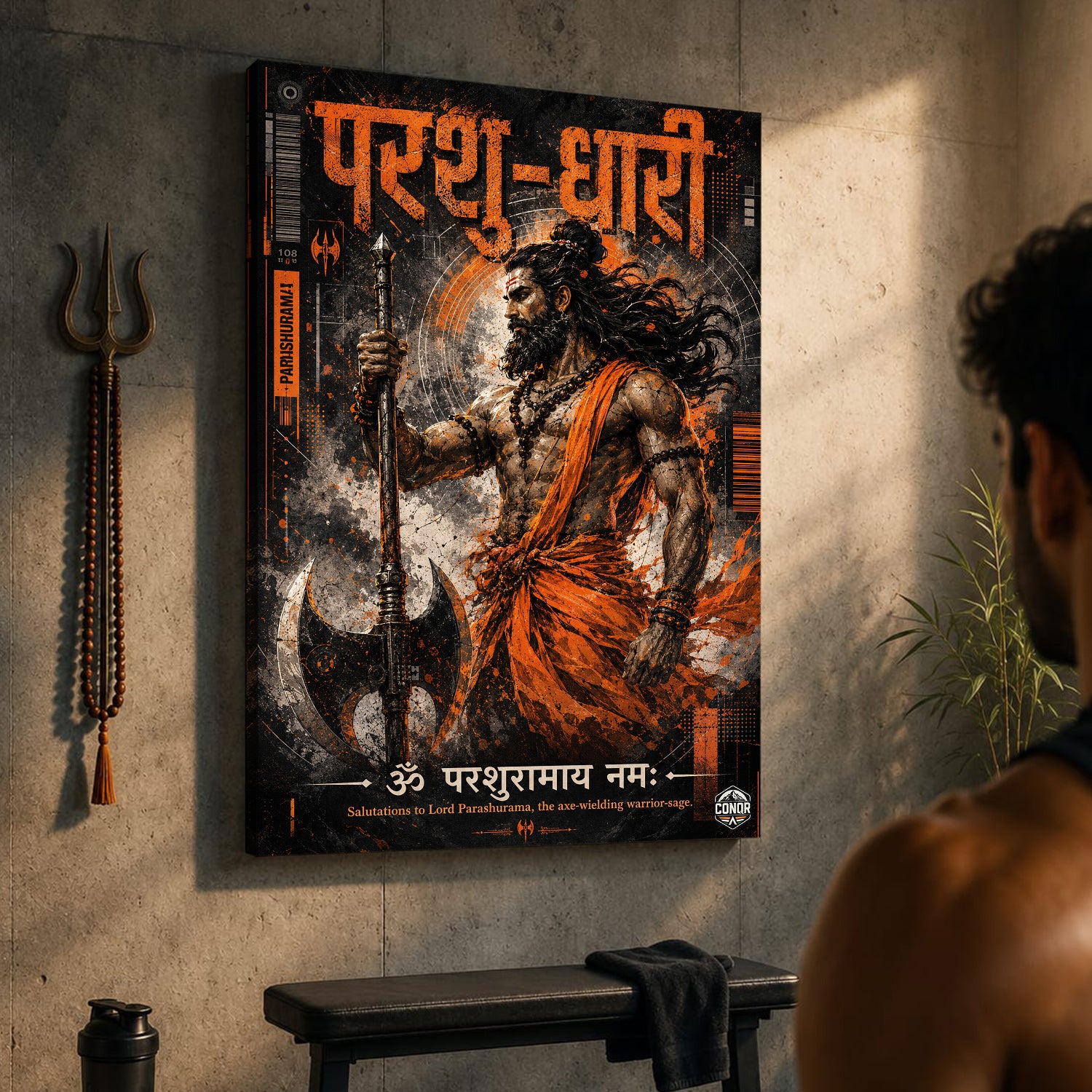 Parashu-Dhari Axe Warrior Canvas Wall Art (CONQR-SAN-PARSHU-05)