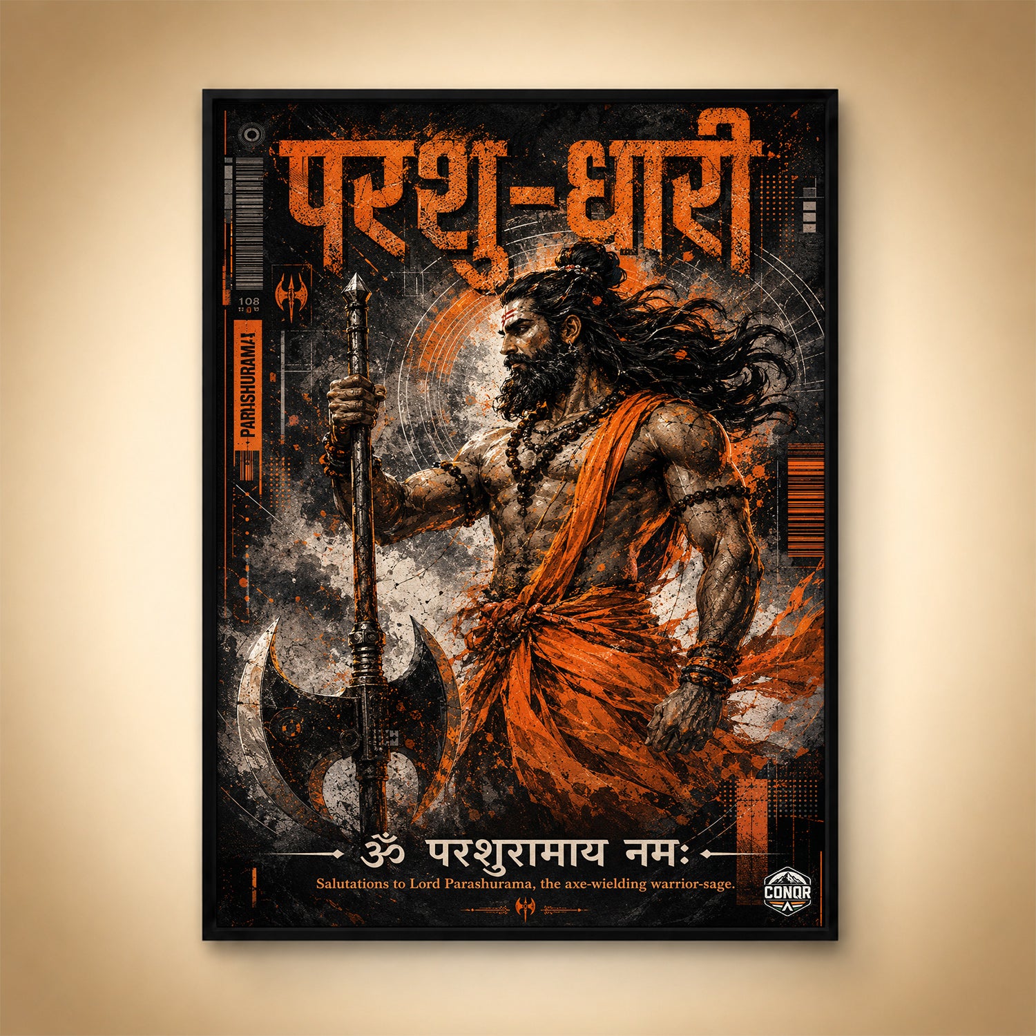 Parashu-Dhari Axe Warrior Canvas Wall Art (CONQR-SAN-PARSHU-05)