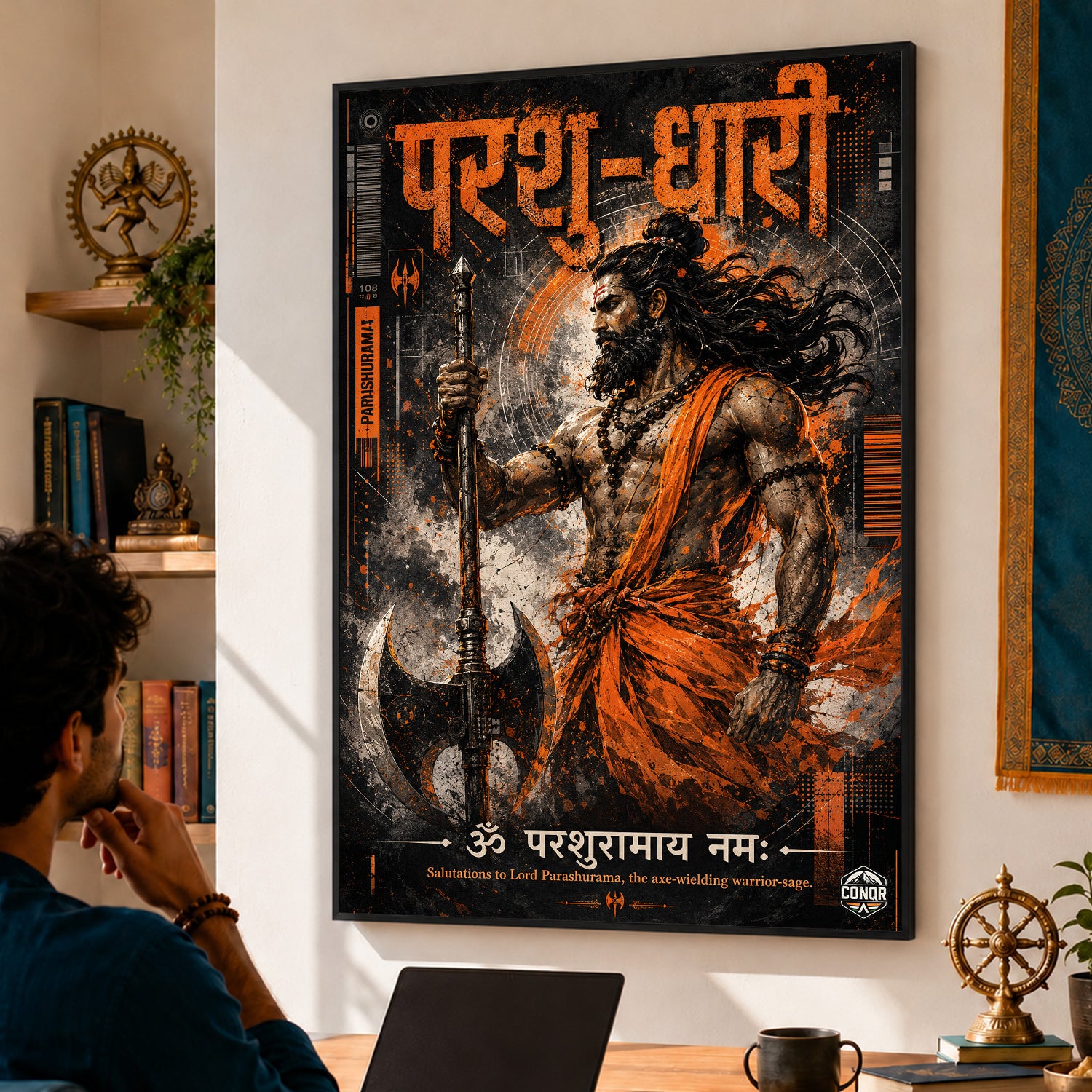 Parashu-Dhari Axe Warrior Canvas Wall Art (CONQR-SAN-PARSHU-05)