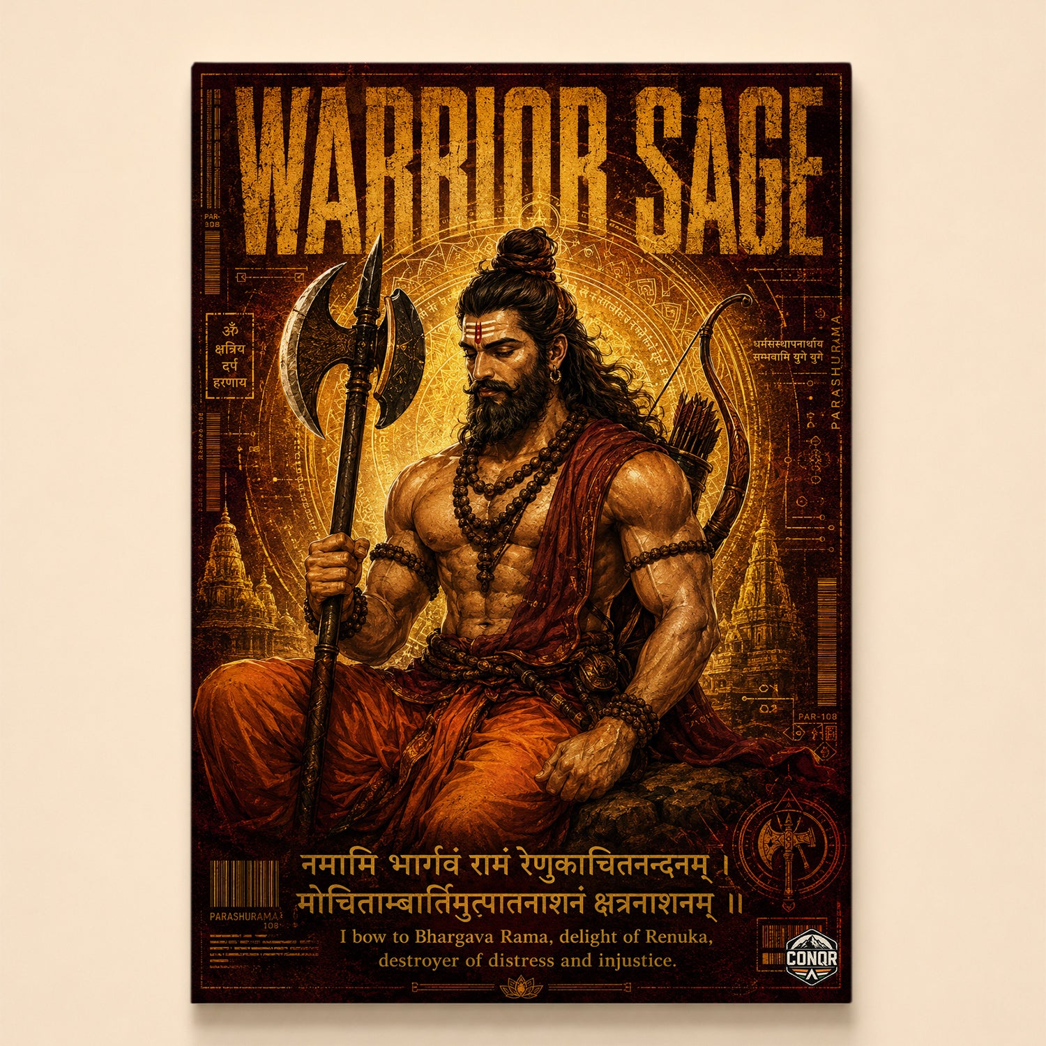 Warrior Sage Parashurama Canvas Wall Art (CONQR-SAN-PARSHU-06)