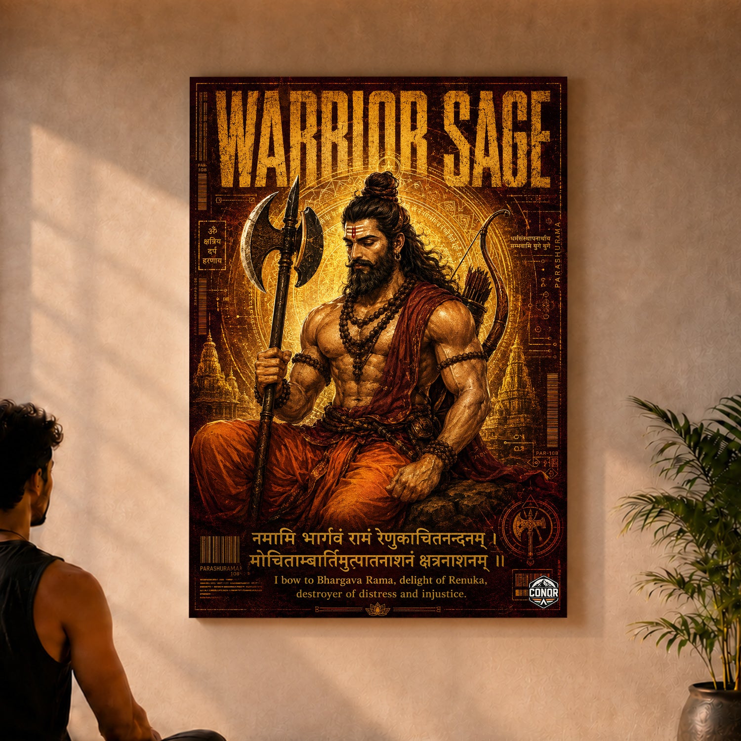 Warrior Sage Parashurama Canvas Wall Art (CONQR-SAN-PARSHU-06)