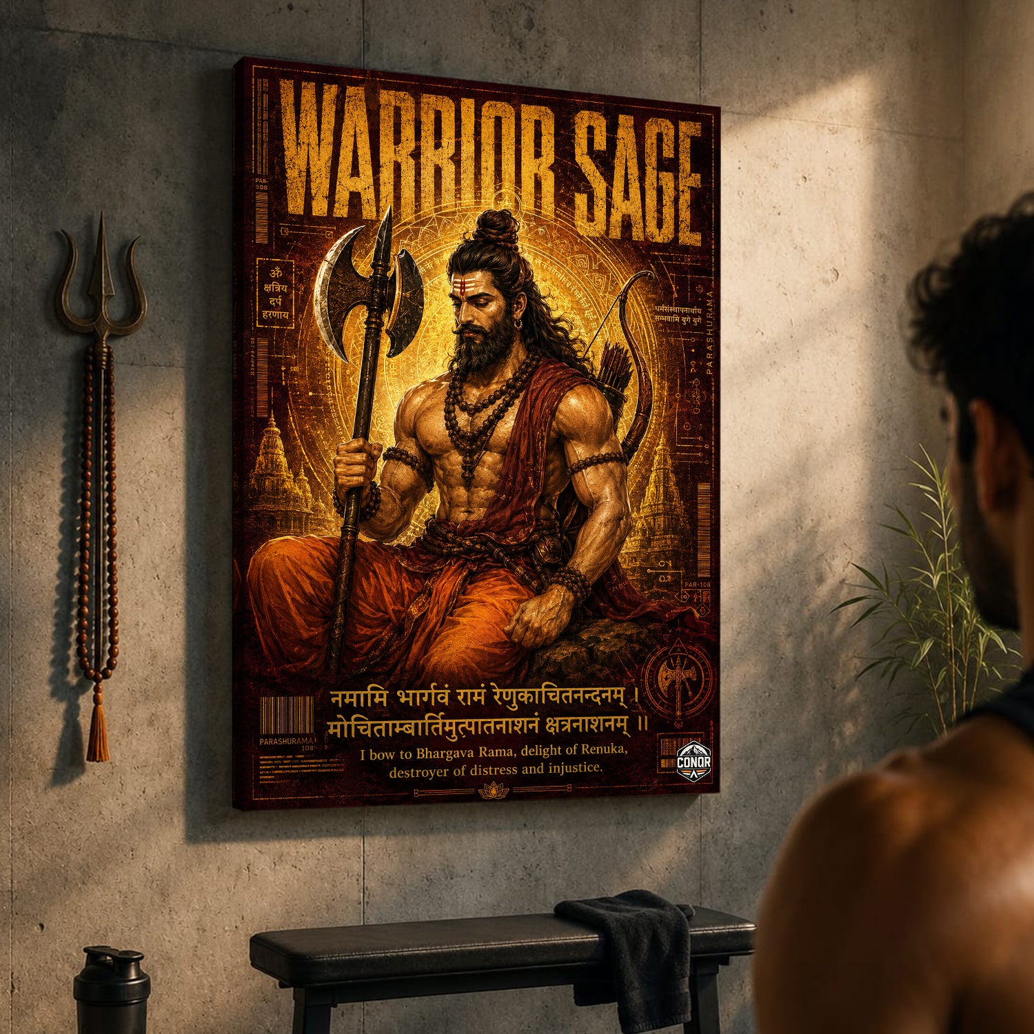 Warrior Sage Parashurama Canvas Wall Art (CONQR-SAN-PARSHU-06)