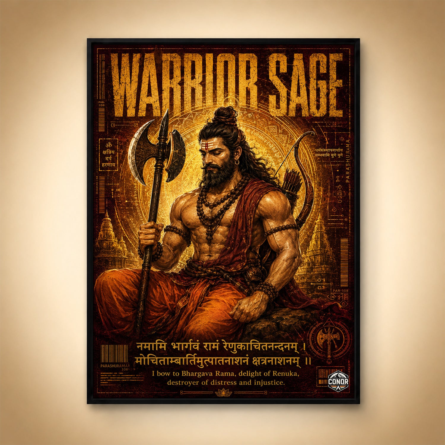 Warrior Sage Parashurama Canvas Wall Art (CONQR-SAN-PARSHU-06)