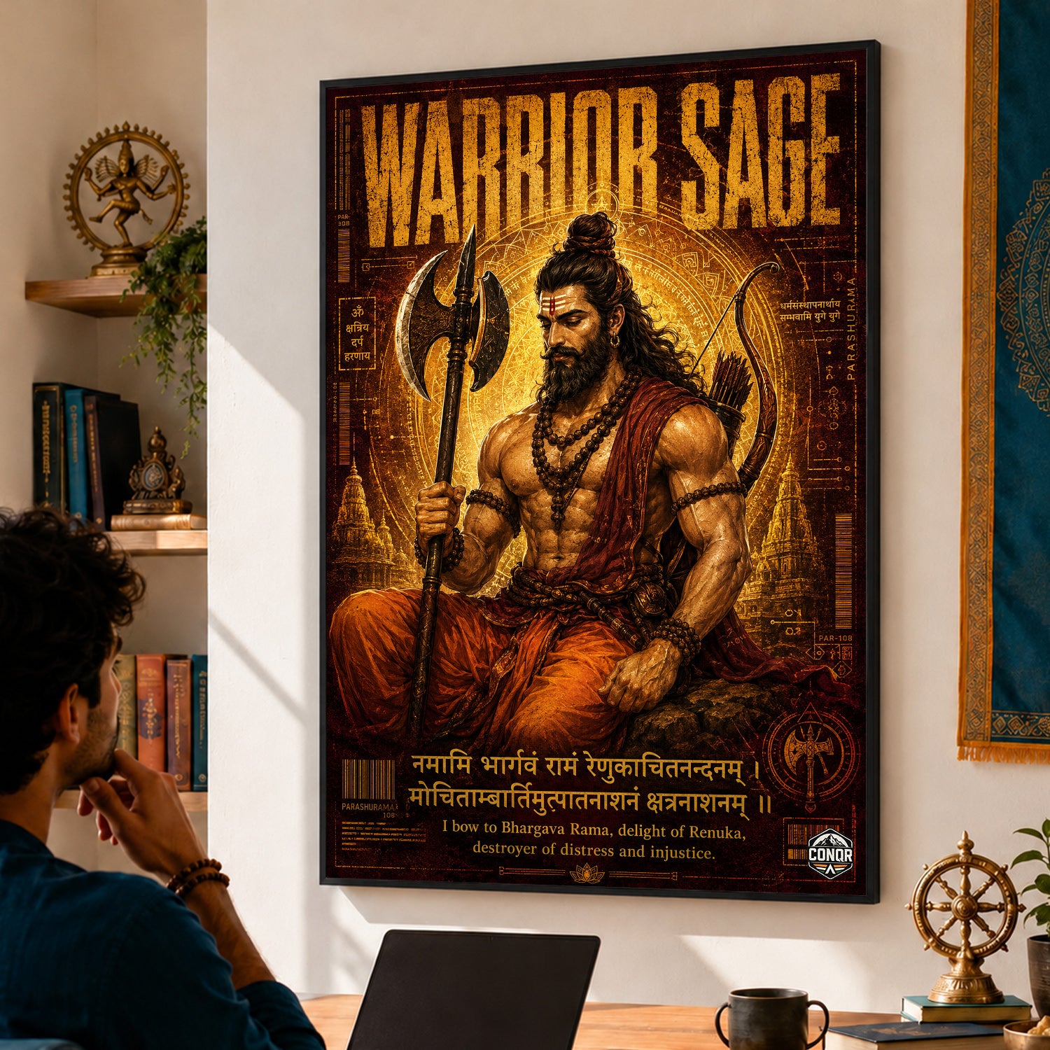 Warrior Sage Parashurama Canvas Wall Art (CONQR-SAN-PARSHU-06)