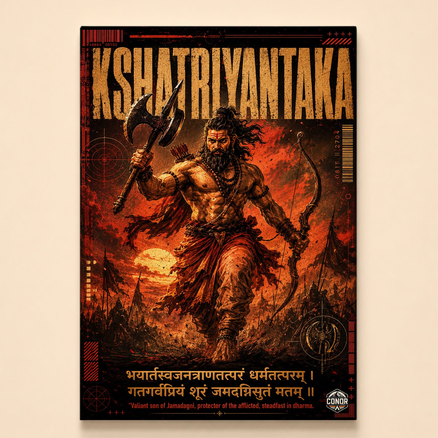 Kshatriyantaka Battlefield Parashurama Canvas Wall Art (CONQR-SAN-PARSHU-07)