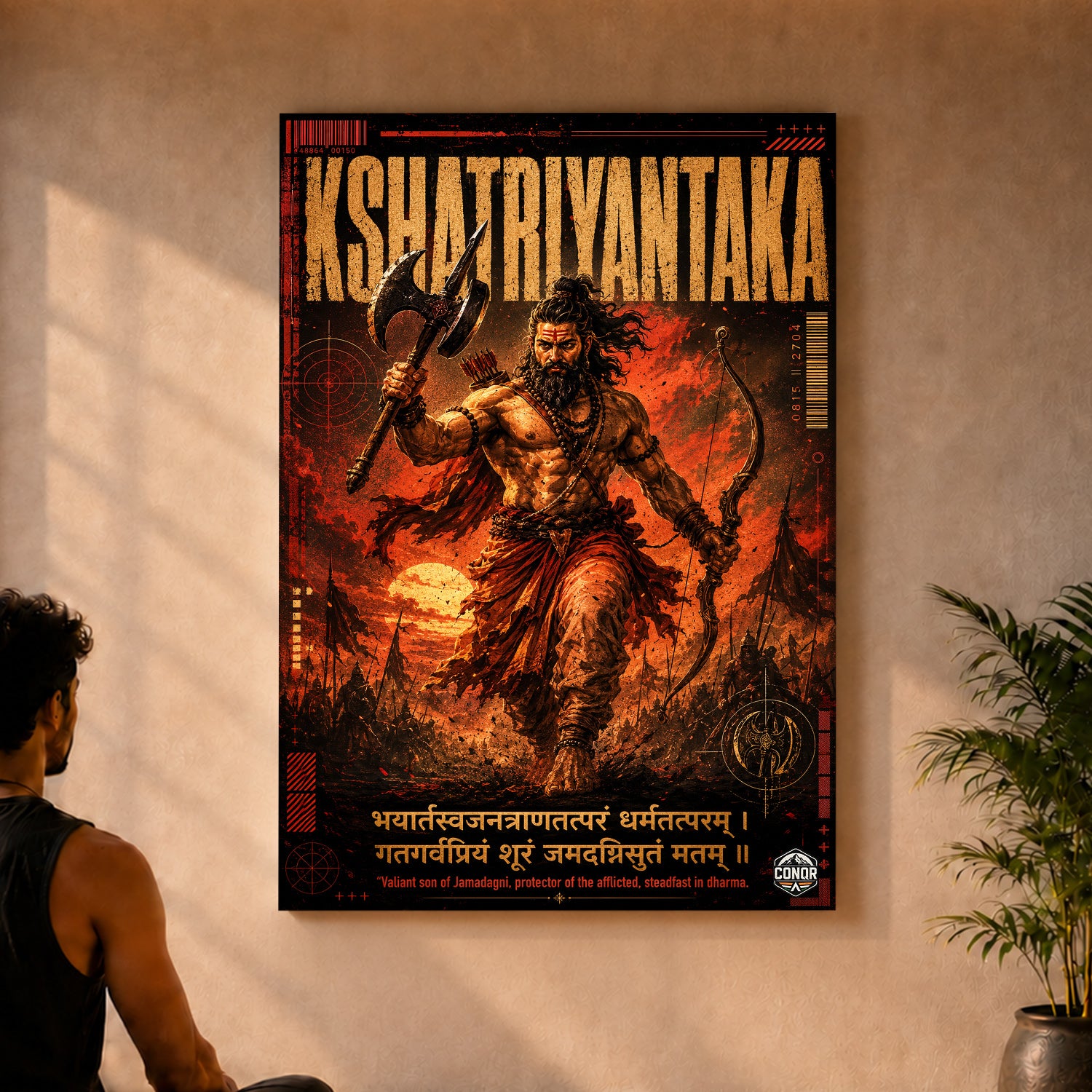 Kshatriyantaka Battlefield Parashurama Canvas Wall Art (CONQR-SAN-PARSHU-07)