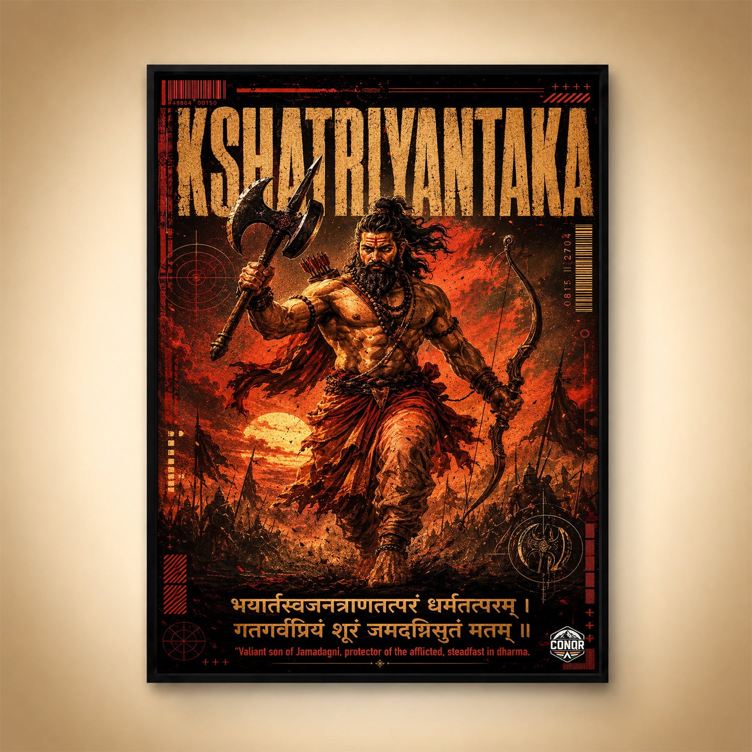 Kshatriyantaka Battlefield Parashurama Canvas Wall Art (CONQR-SAN-PARSHU-07)