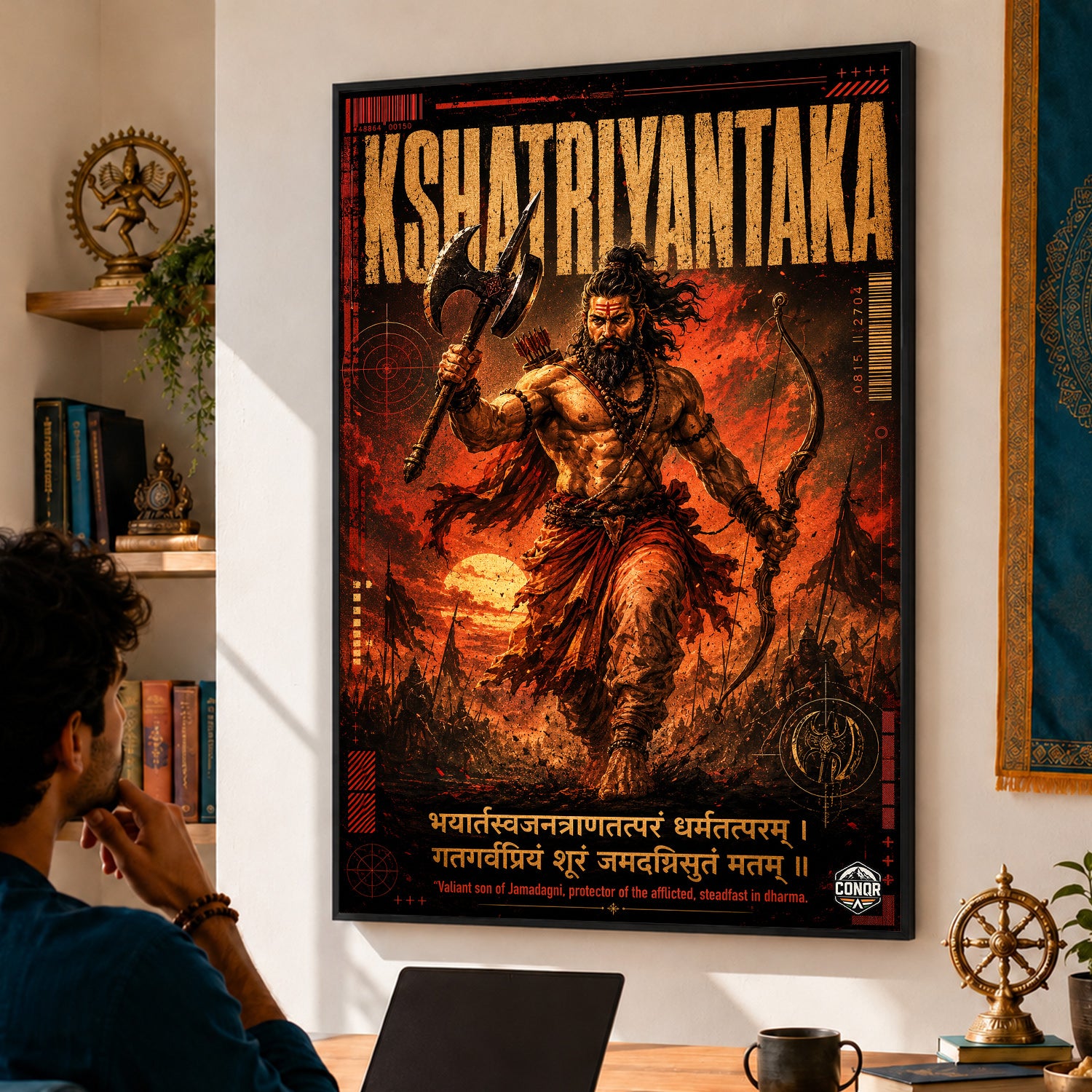 Kshatriyantaka Battlefield Parashurama Canvas Wall Art (CONQR-SAN-PARSHU-07)