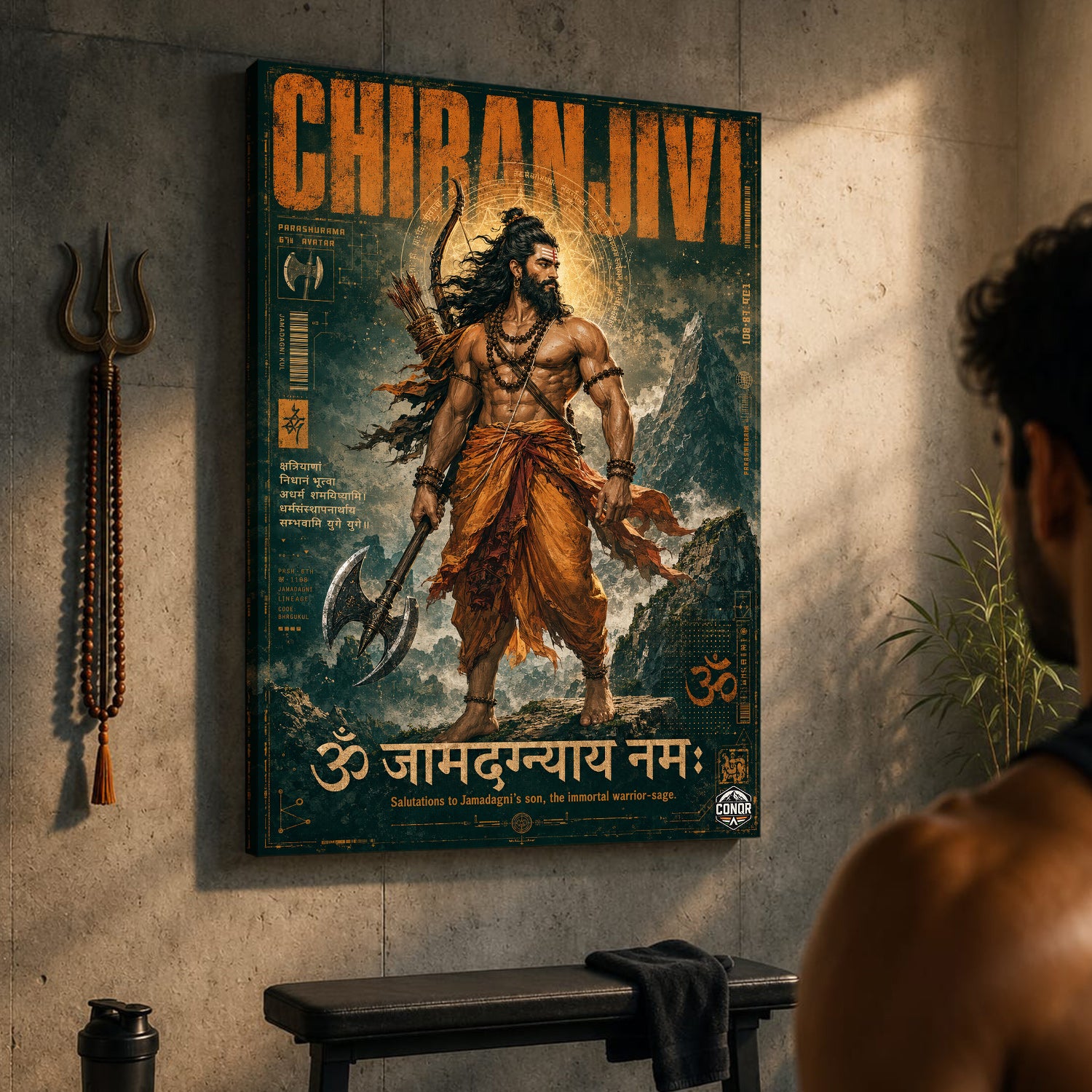 Chiranjeevi Immortal Warrior Sage Canvas Wall Art (CONQR-SAN-PARSHU-08)