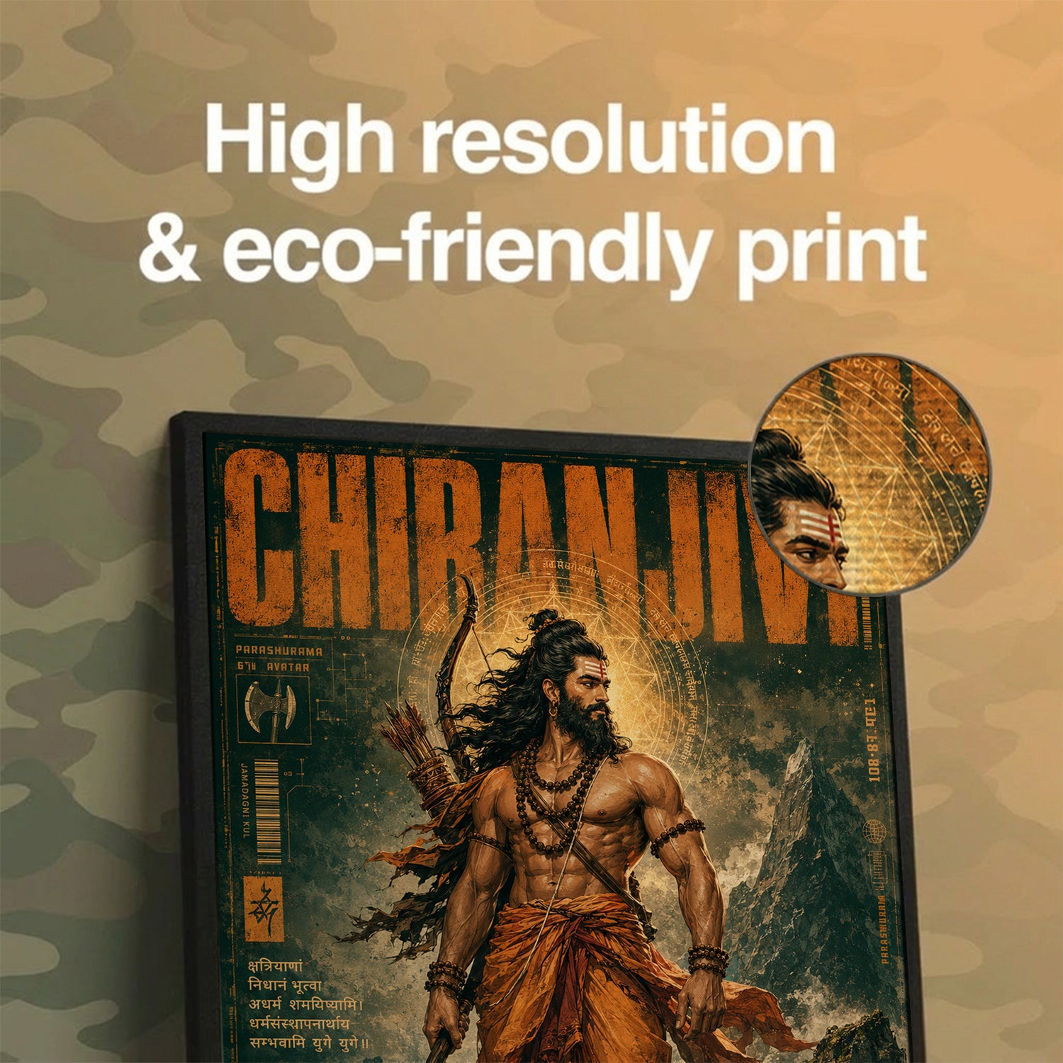 Chiranjeevi Immortal Warrior Sage Canvas Wall Art (CONQR-SAN-PARSHU-08)