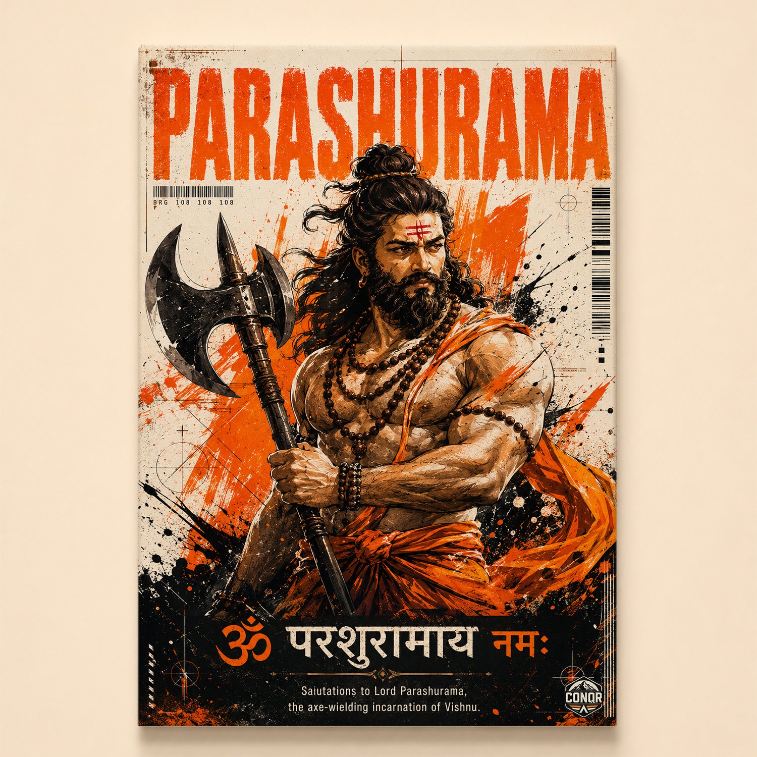 Parashurama Incarnation of Vishnu Canvas Wall Art (CONQR-SAN-PARSHU-09)