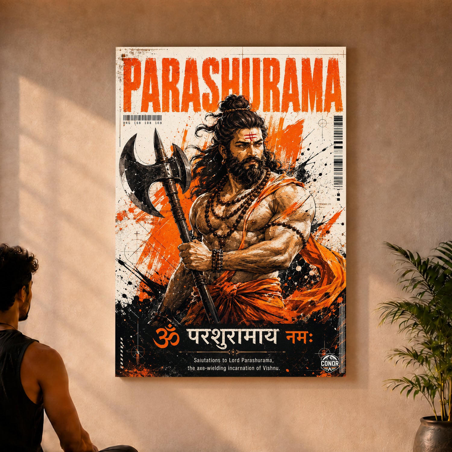 Parashurama Incarnation of Vishnu Canvas Wall Art (CONQR-SAN-PARSHU-09)