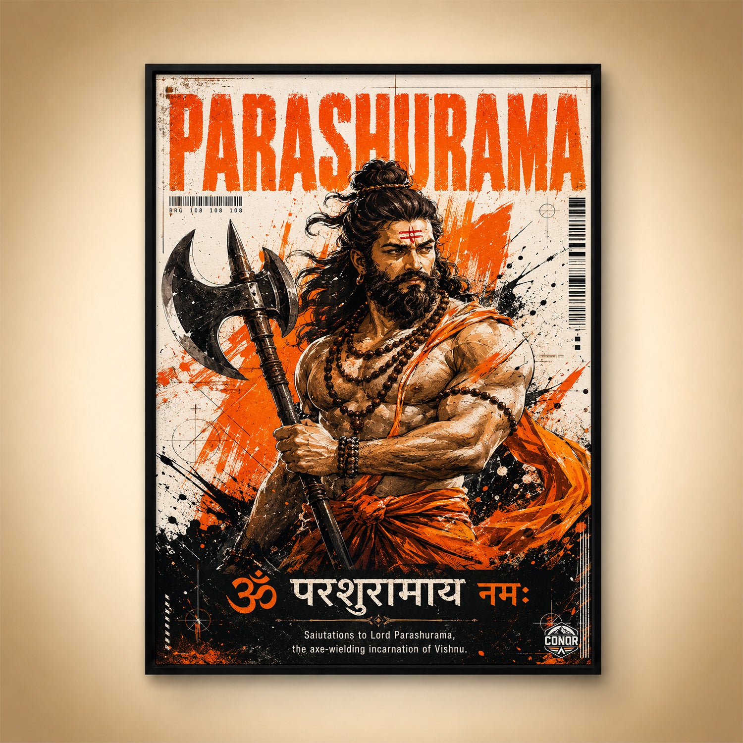 Parashurama Incarnation of Vishnu Canvas Wall Art (CONQR-SAN-PARSHU-09)