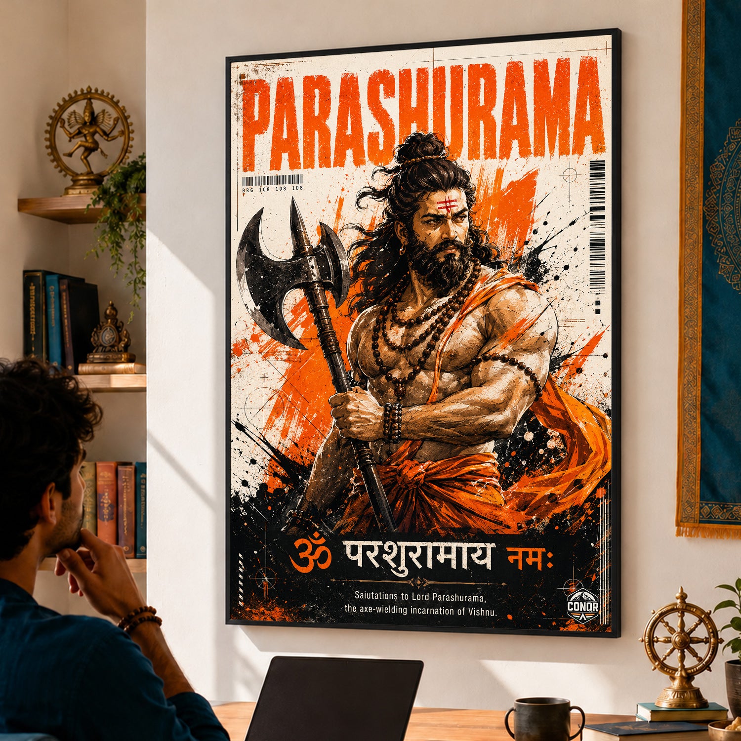 Parashurama Incarnation of Vishnu Canvas Wall Art (CONQR-SAN-PARSHU-09)