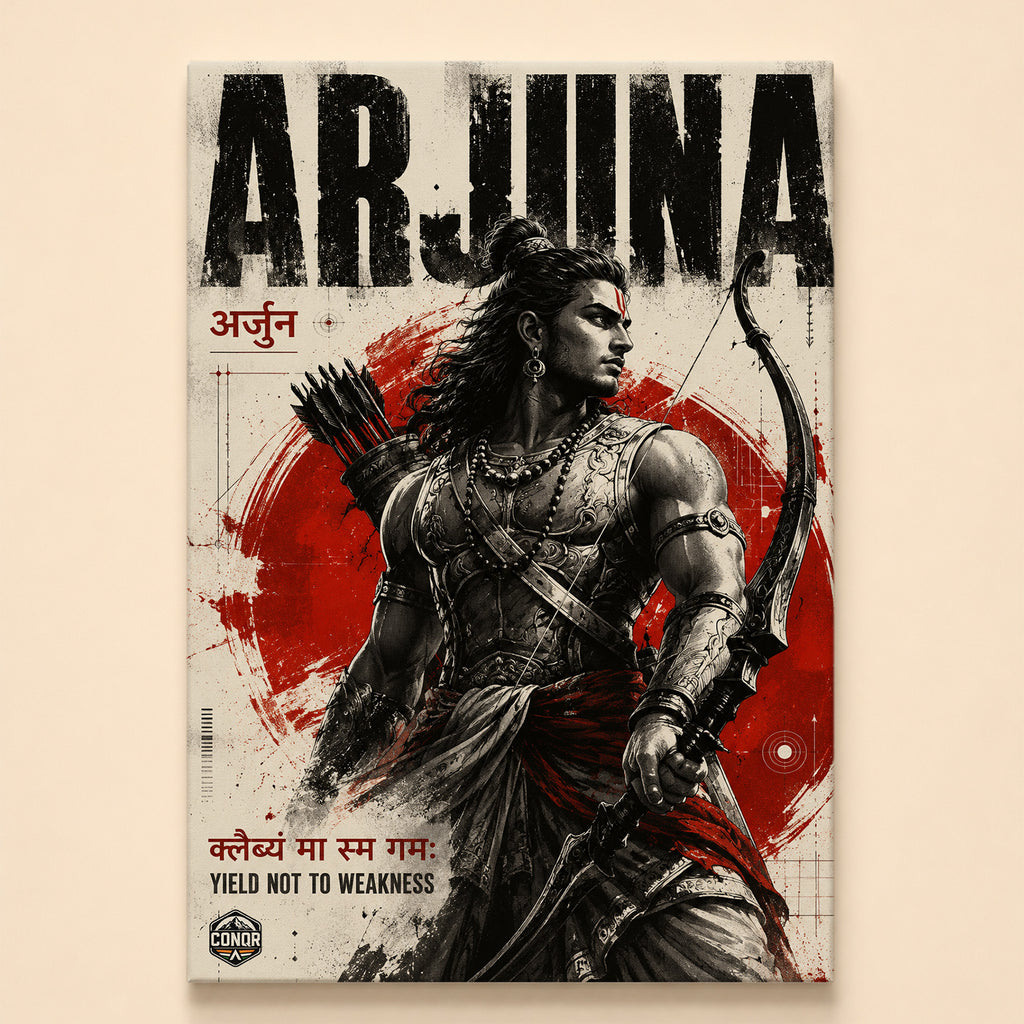 Arjuna Mighty Warrior - Canvas Wall Art (CONQR_SAN_02)