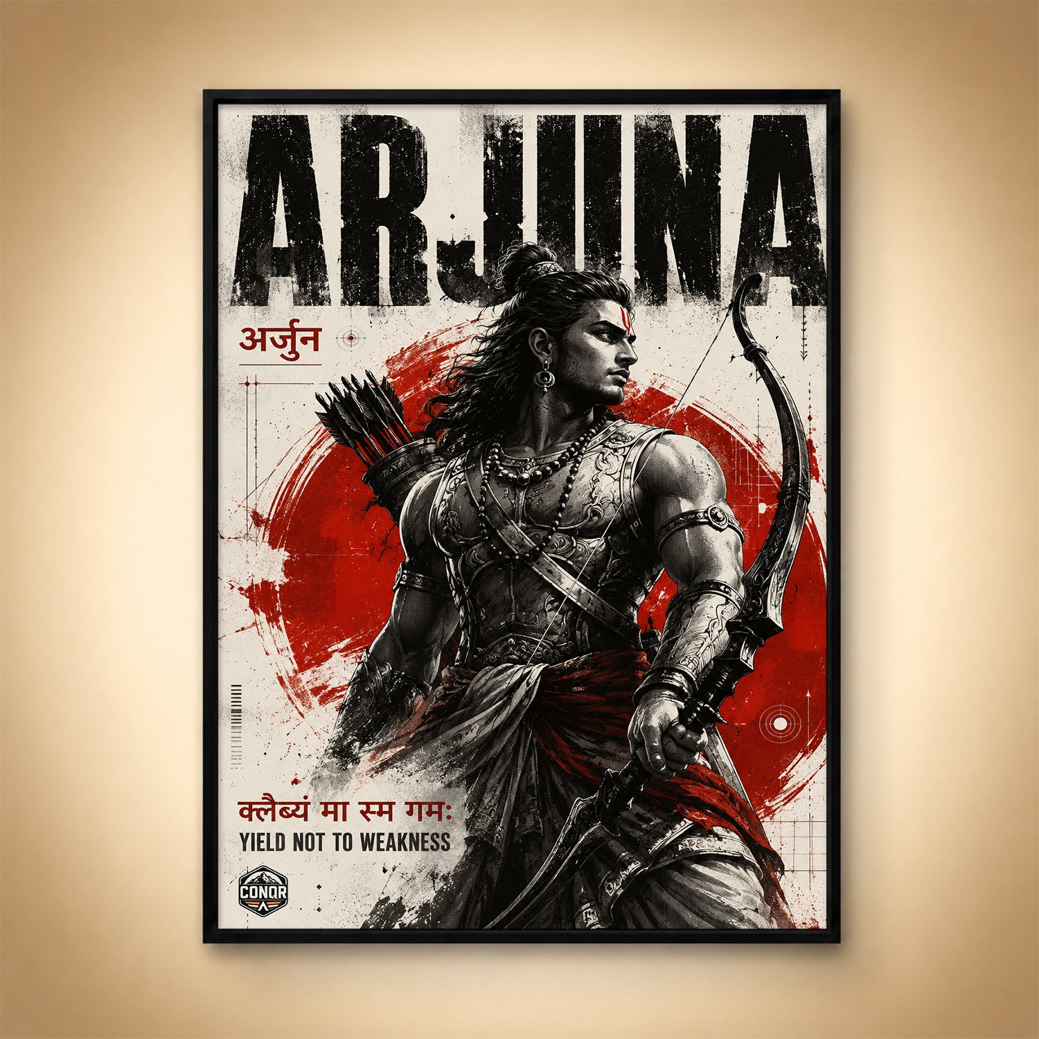 Arjuna Mighty Warrior - Canvas Wall Art (CONQR_SAN_02)
