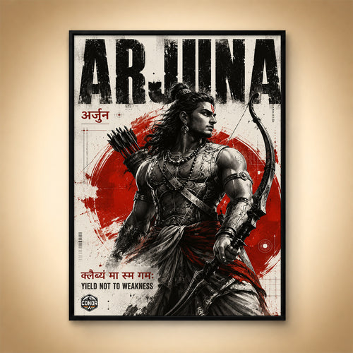Arjuna Mighty Warrior - Canvas Wall Art (CONQR_SAN_02)