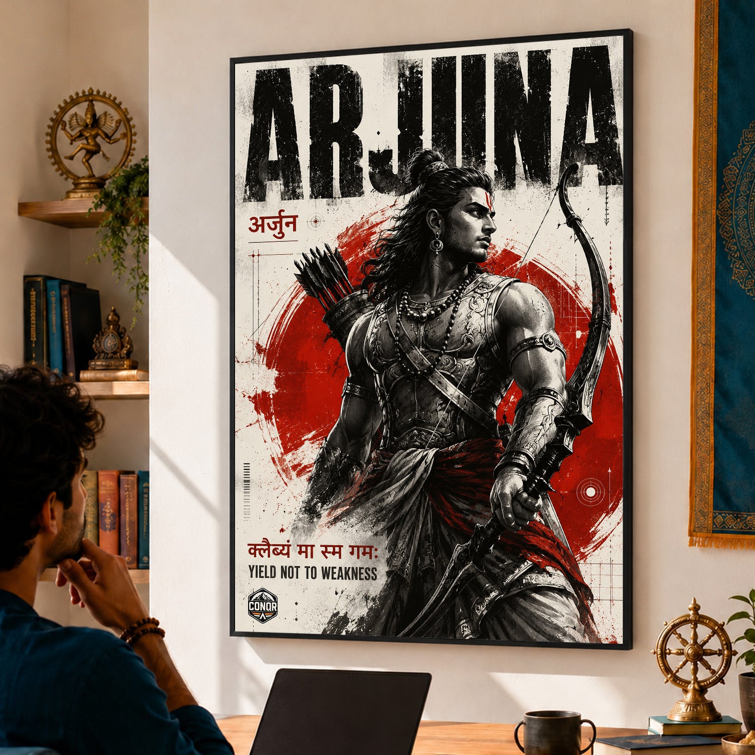 Arjuna Mighty Warrior - Canvas Wall Art (CONQR_SAN_02)